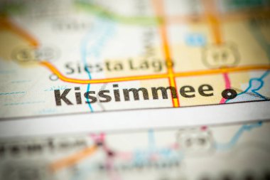 Kissimmee. Florida. USA on the map clipart