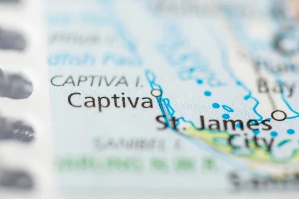 Captiva Φλόριντα Ηπα Στο Χάρτη — Φωτογραφία Αρχείου