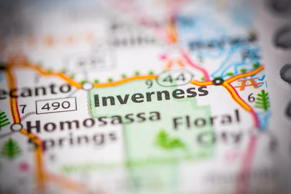 Inverness Floryda Stany Zjednoczone Mapie — Zdjęcie stockowe
