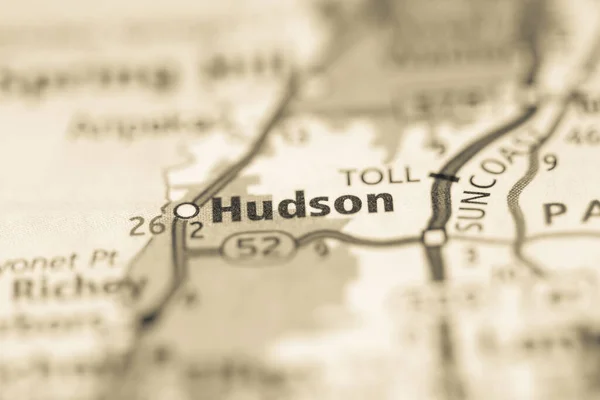 Hudson Florida Stati Uniti Sulla Mappa — Foto Stock