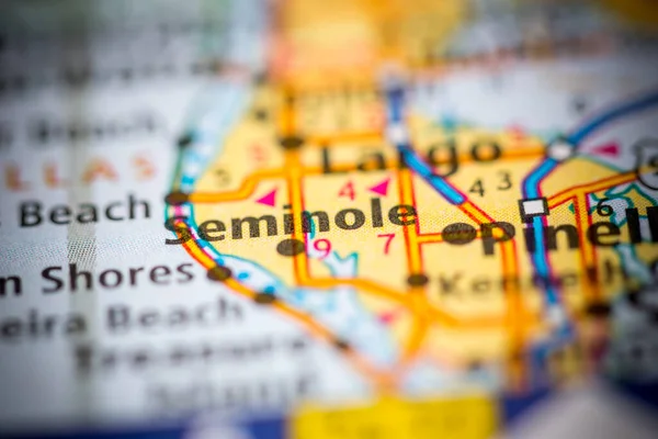 Seminole Florida Eua Mapa — Fotografia de Stock