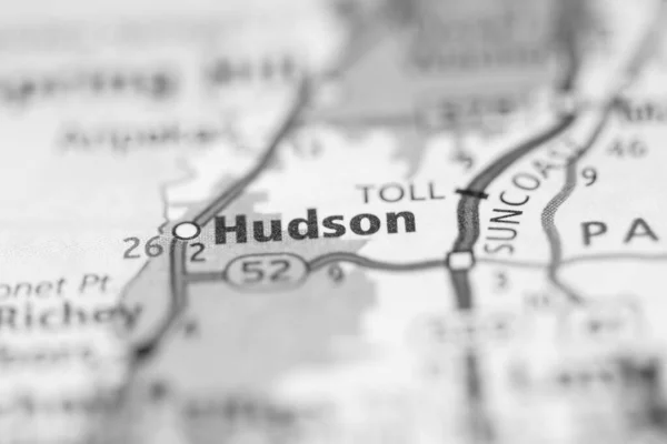 Hudson Florida Stati Uniti Sulla Mappa — Foto Stock