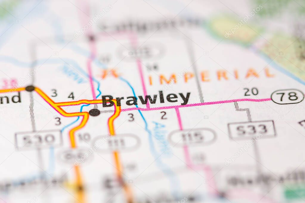 Brawley. California. USA on the map