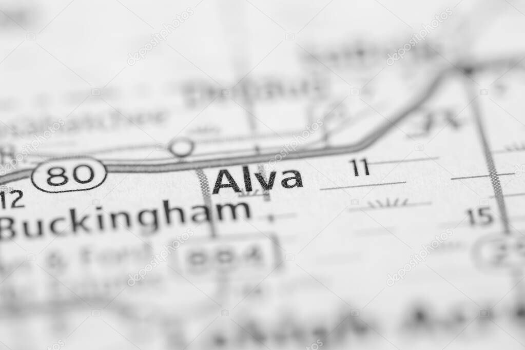 Alva. Florida. USA on the map