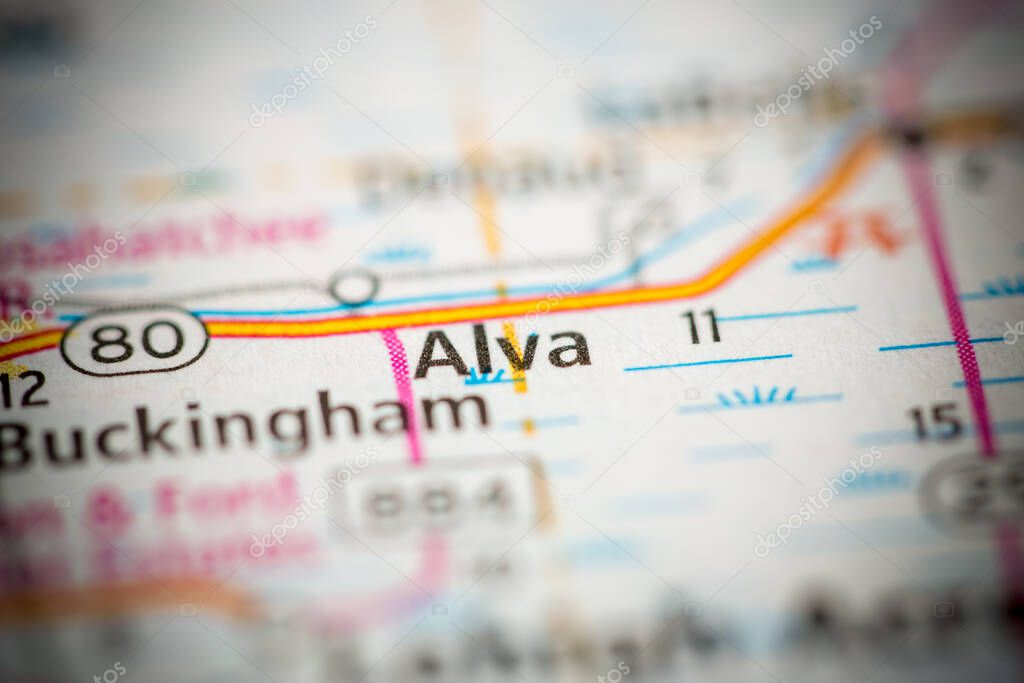 Alva. Florida. USA on the map