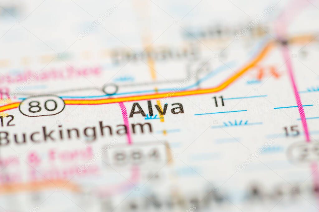Alva. Florida. USA on the map