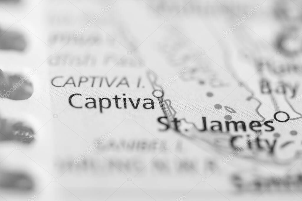 Captiva. Florida. USA on the map