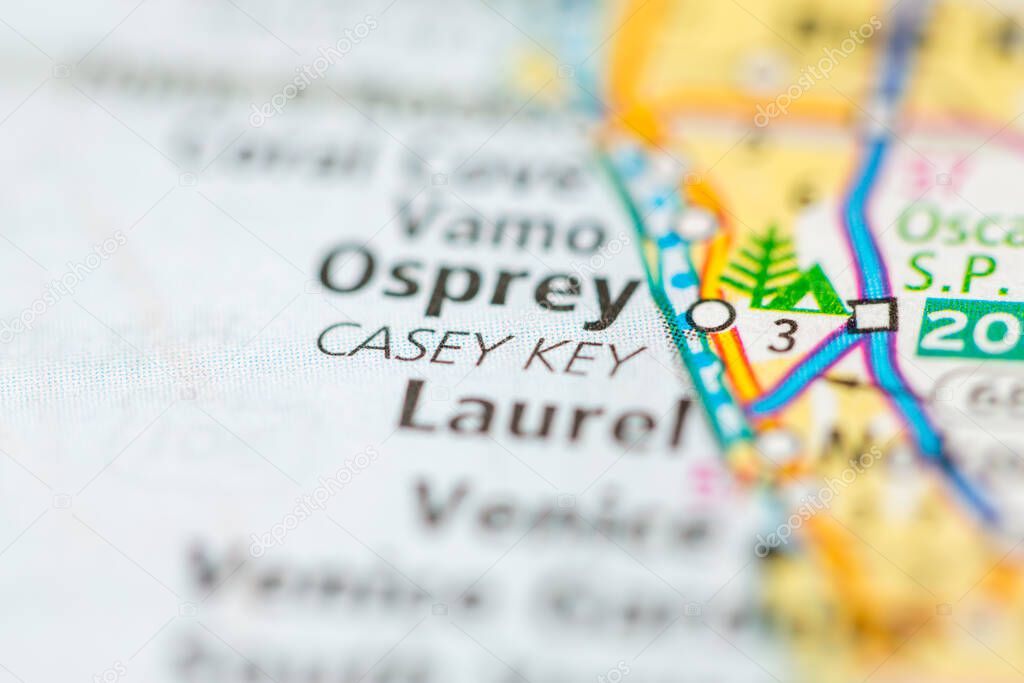 Casey Key. Florida. USA on the map