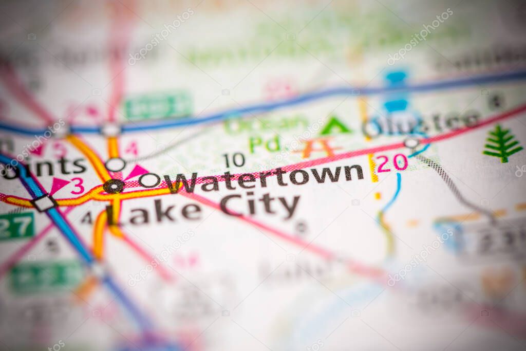 Watertown. Florida. USA on the map