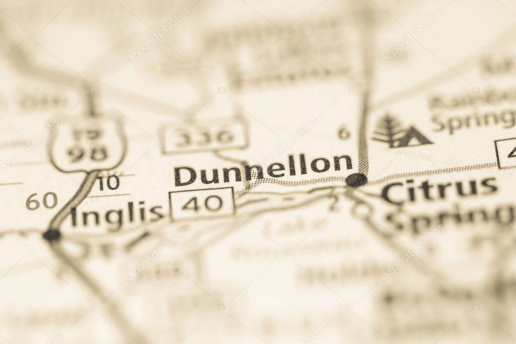 Dunnellon. Florida. USA on the map
