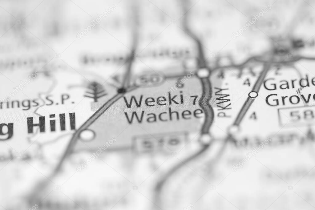 Weeki Wachee. Florida. USA on the map