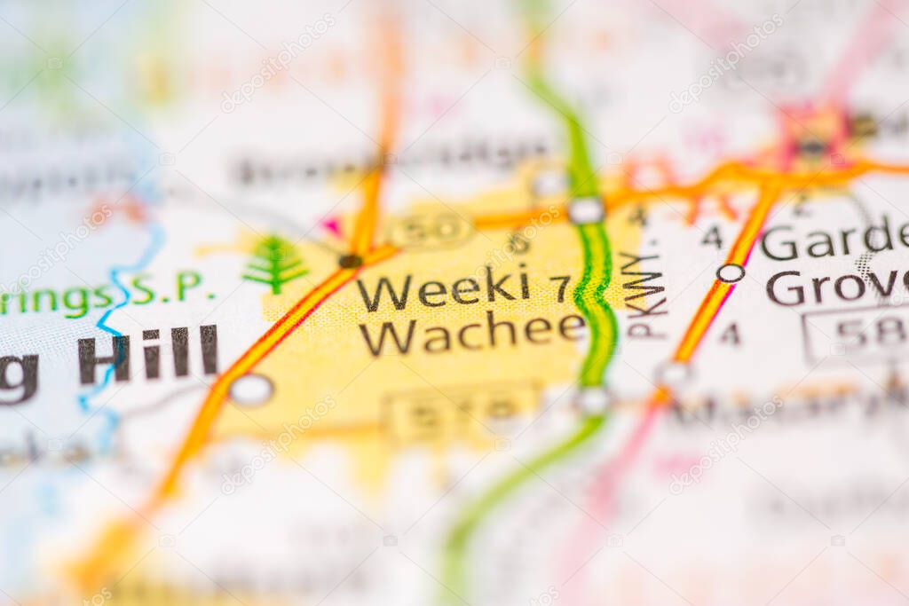 Weeki Wachee. Florida. USA on the map