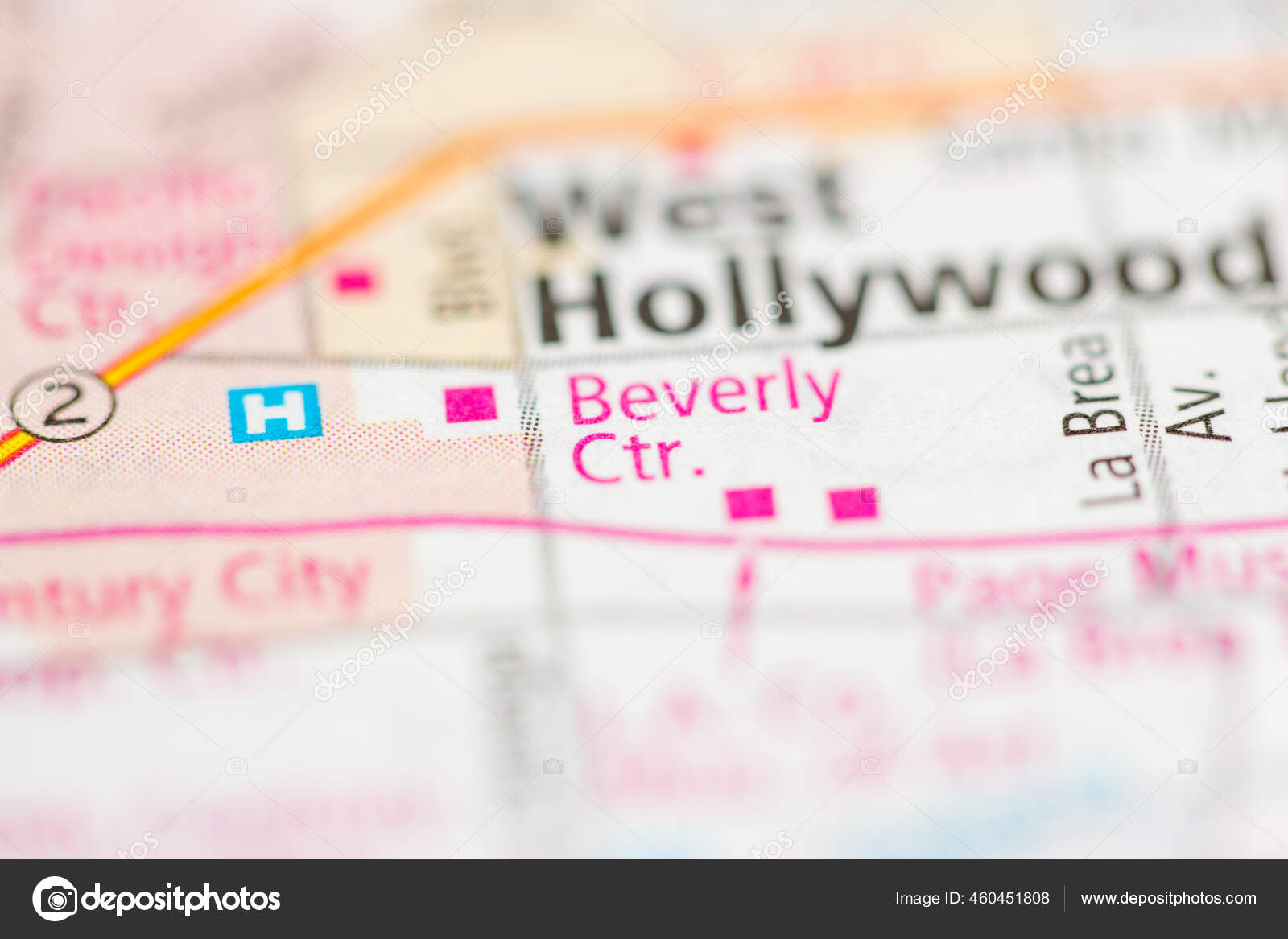 Beverly Center California Usa Map Stock Photo by