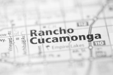 Rancho Cucamonga. California. USA on the map clipart