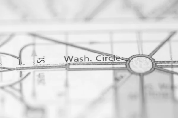 Washington Circle Washington Usa Auf Der Karte — Stockfoto