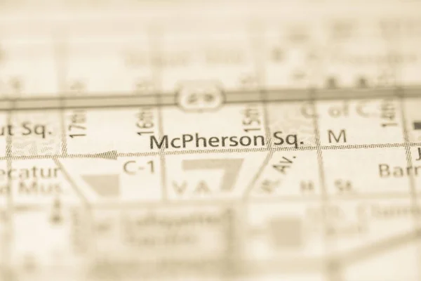 Mcpherson Tér Washington Usa Interaktív Térképen — Stock Fotó