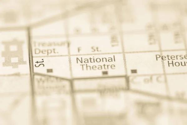Národní Divadlo Washington Usa Mapě — Stock fotografie
