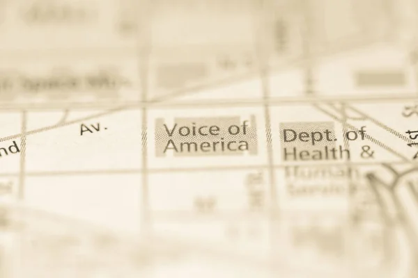 Φωνή Της Αμερικής Ουάσιγκτον Ηπα Στο Χάρτη — Φωτογραφία Αρχείου