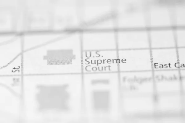 Supremo Tribunal Dos Eua Washington Eua Sobre Mapa — Fotografia de Stock