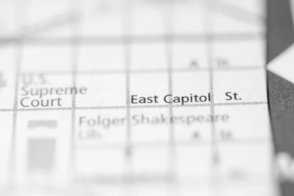 East Capitol Street Washington Eua Sobre Mapa — Fotografia de Stock
