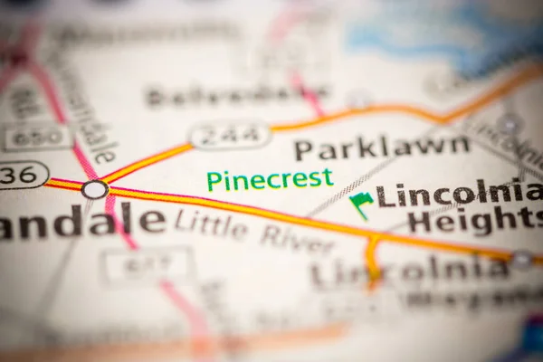 Pinecrest Virginie Usa Mapě — Stock fotografie