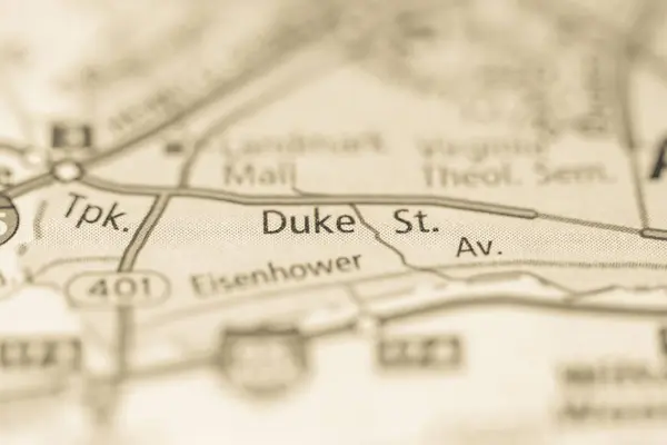 Duke Street Virginia Usa Map — Stock Photo, Image