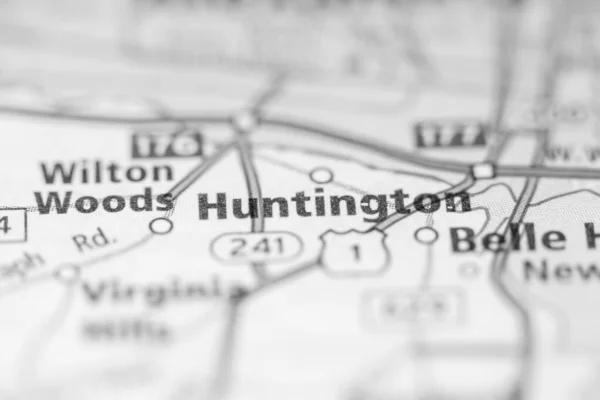 亨廷顿弗吉尼亚 地图上的美国 — 图库照片