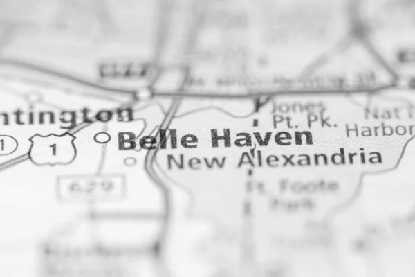 Μπελ Χέιβεν Βιρτζίνια Ηπα Στο Χάρτη — Φωτογραφία Αρχείου