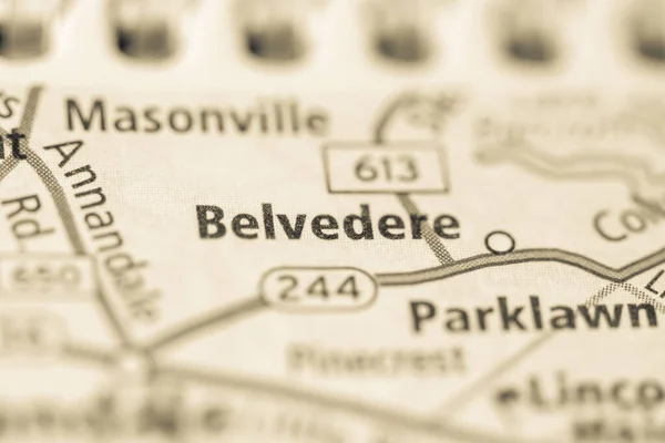 Belvedere Virginia Usa Mapa — Foto de Stock