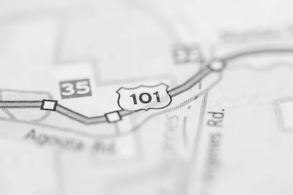 Autostrada 101 California Stati Uniti Sulla Mappa — Foto Stock