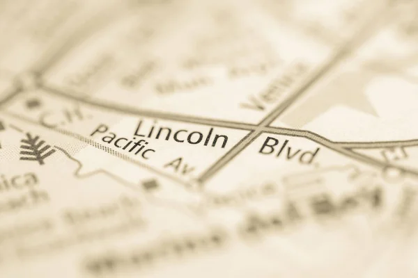 Lincoln Boulevard California Usa Mapa —  Fotos de Stock