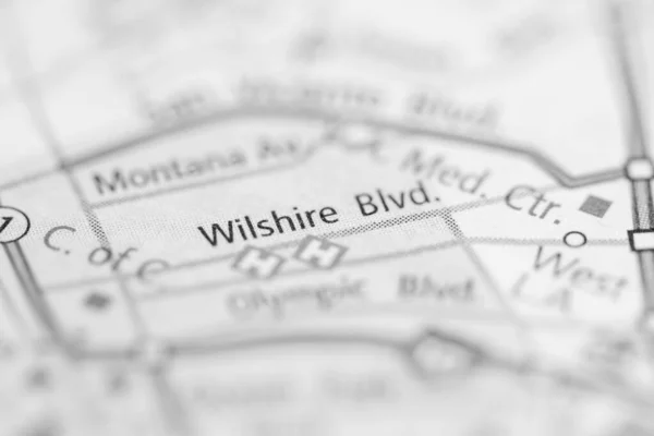 Wilshire Boulevard Califórnia Eua Mapa — Fotografia de Stock