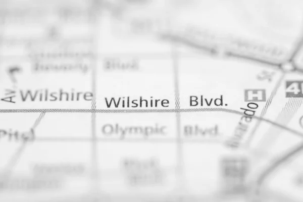 Wilshire Boulevard California Usa Mapa —  Fotos de Stock