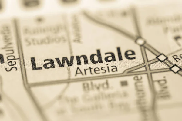 Lawndale Califórnia Eua Mapa — Fotografia de Stock
