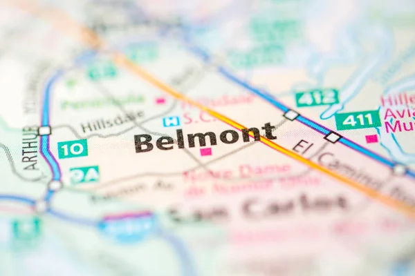 Det Belmont Kalifornien Usa Kartan — Stockfoto