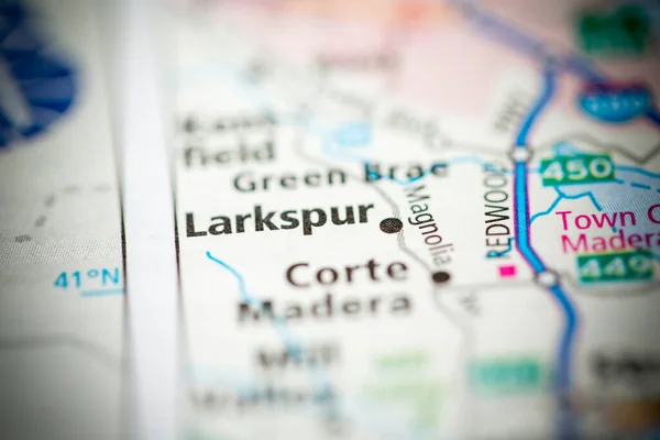 Larkspur Kalifornie Usa Mapě — Stock fotografie