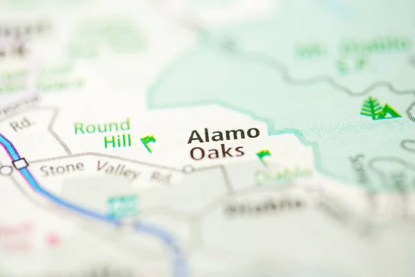 Dęby Alamo Kalifornii Stany Zjednoczone Mapie — Zdjęcie stockowe