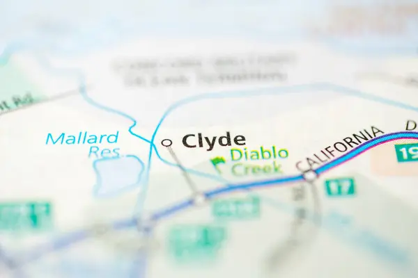 Clyde Kalifornie Usa Mapě — Stock fotografie