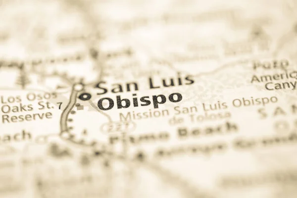 オビスポ カリフォルニアだ 地図上のアメリカ — ストック写真