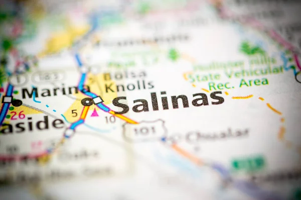 Salinor Kalifornien Usa Kartan — Stockfoto