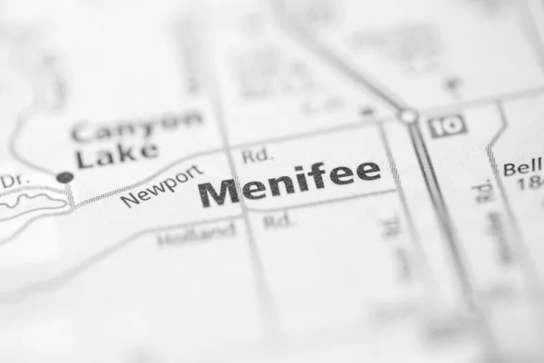 Menifee 地图上的美国 — 图库照片