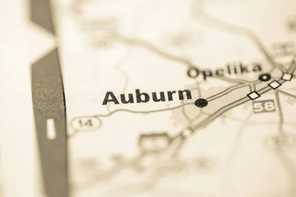 Auburn Georgia Usa Mapě — Stock fotografie