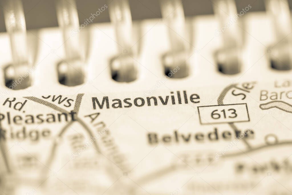 Masonville. Virginia. USA on the map