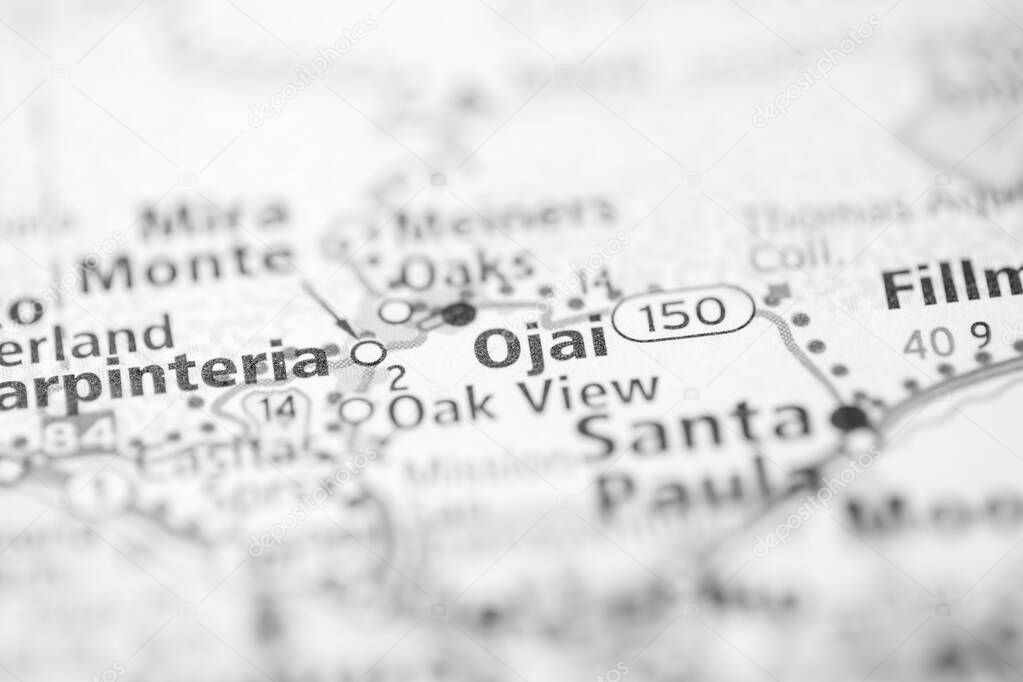 Ojai. California. USA  on the map