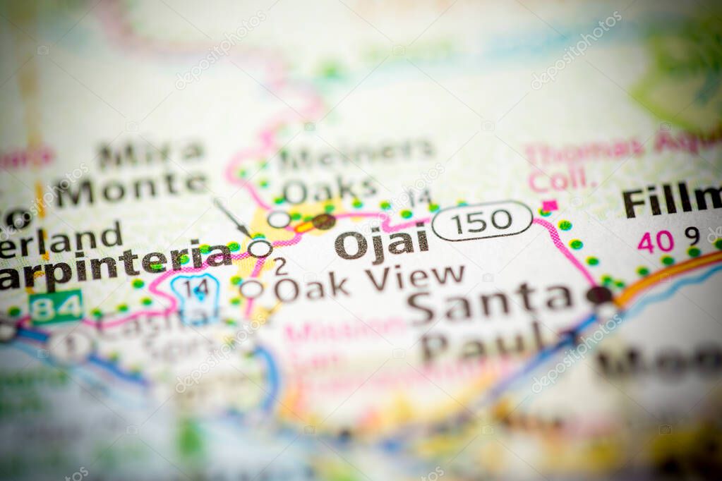 Ojai. California. USA  on the map