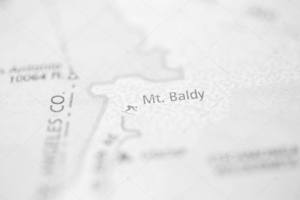 Mount Baldy. California. USA on the map