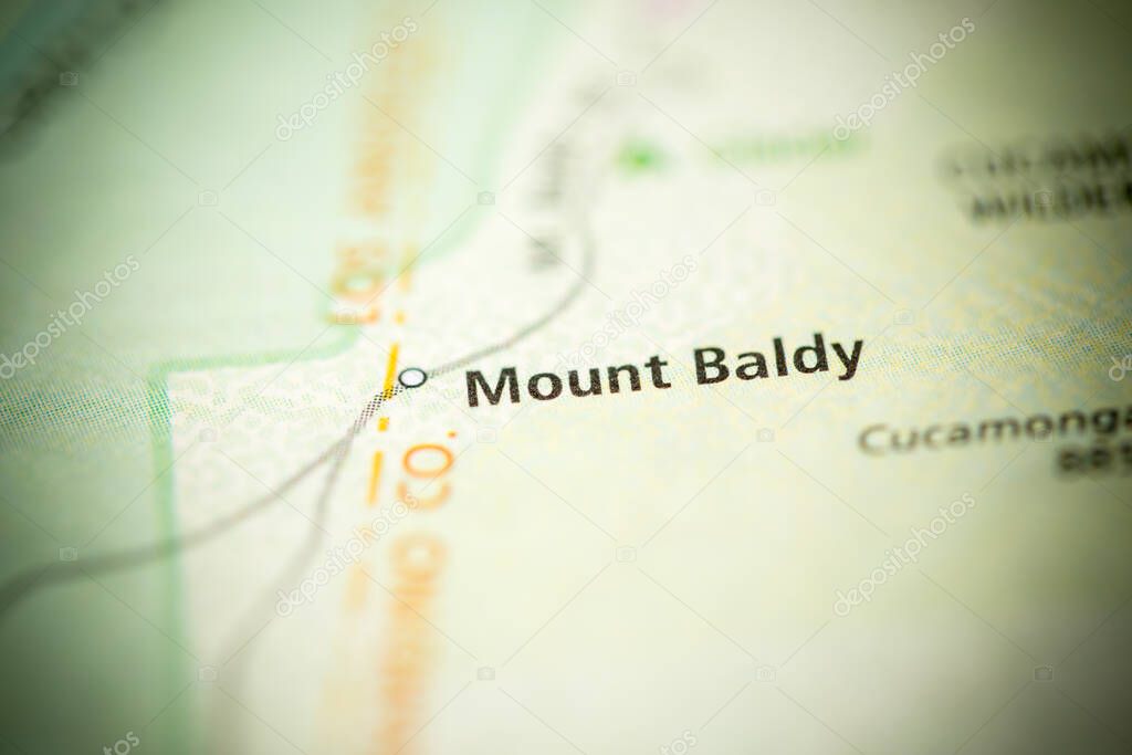 Mount Baldy. California. USA on the map