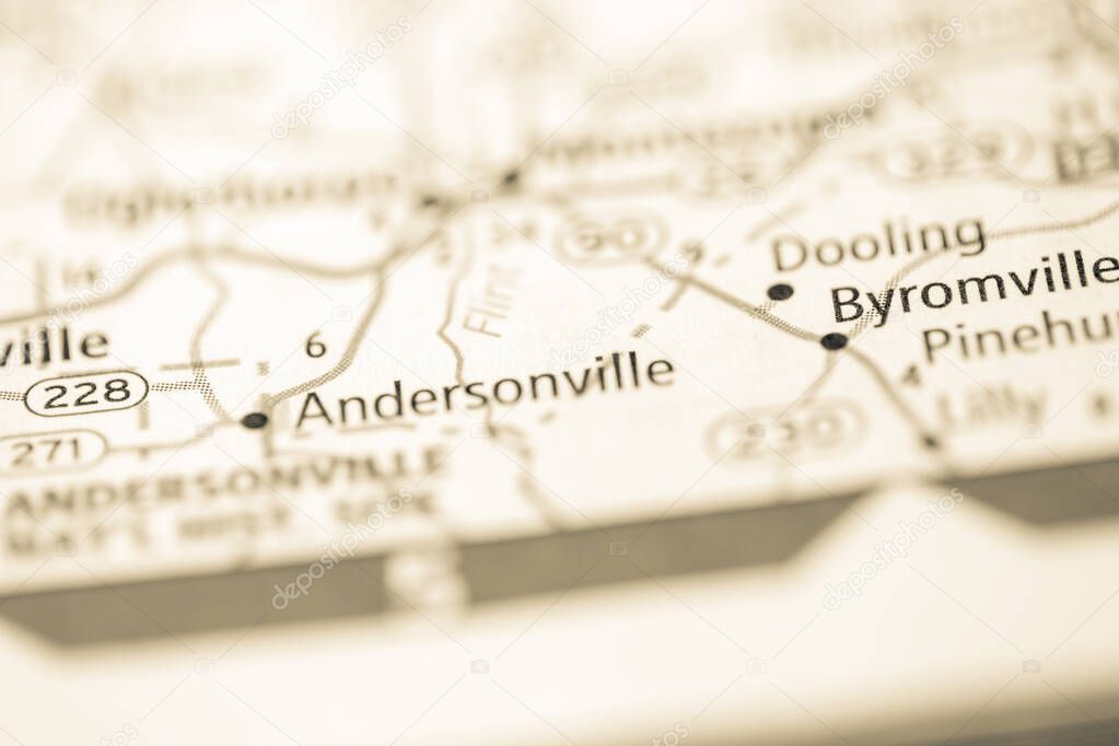 Andersonville. Georgia. USA on the map