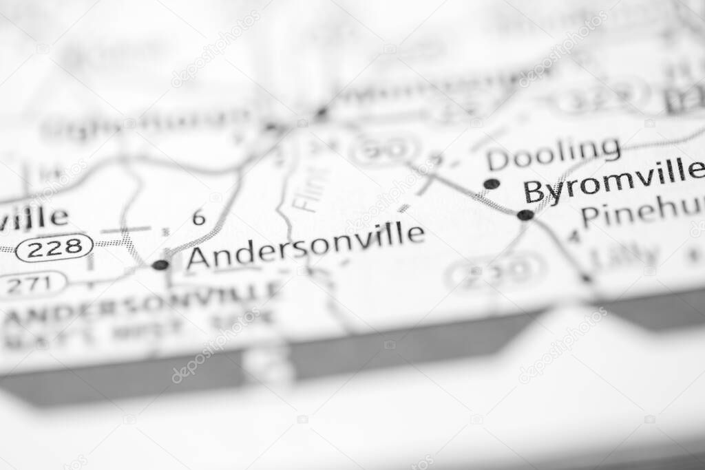 Andersonville. Georgia. USA on the map