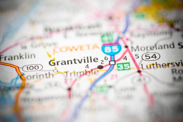 Grantville Georgia Eua Mapa — Fotografia de Stock